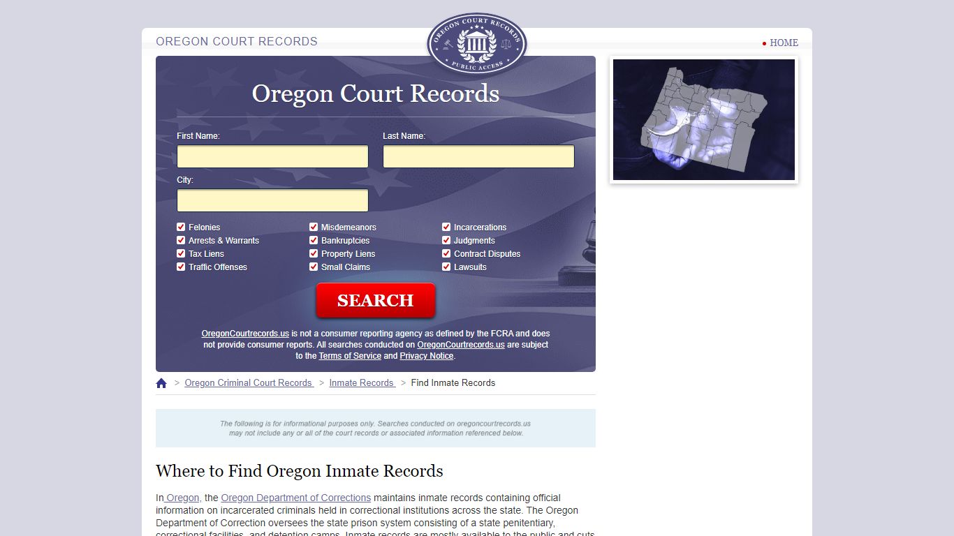Oregon Inmate Search | OregonCourtRecords.us
